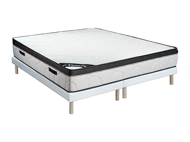 Set aus Bettgestell + Schaumstoffmatratze - 180 x 200 cm - Stärke 30 cm - S günstig online kaufen