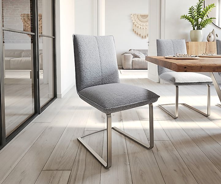 Freischwinger Lelio-Flex Strukturstoff Hellgrau Freischwinger flach Edelsta günstig online kaufen