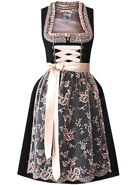 Alpenmärchen Dirndl Dirndl Helene in Schwarz und Altrosa - ALM679-S günstig online kaufen