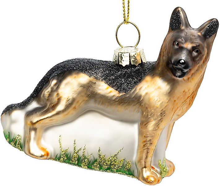 SIKORA Christbaumschmuck Schäferhund besondere Weihnachtskugel Glas Anhänge günstig online kaufen