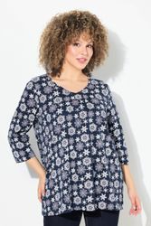 Ulla Popken T-Shirt Shirt Schneeflocken A-Linie günstig online kaufen