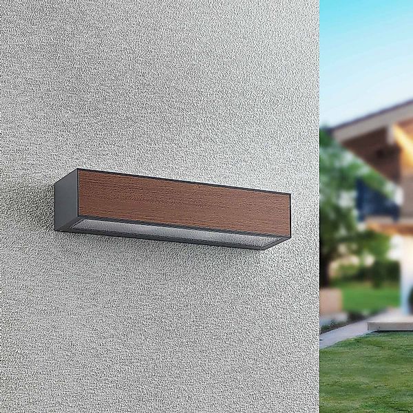 Arcchio Miraz Wandleuchte, E27, Holzoptik günstig online kaufen