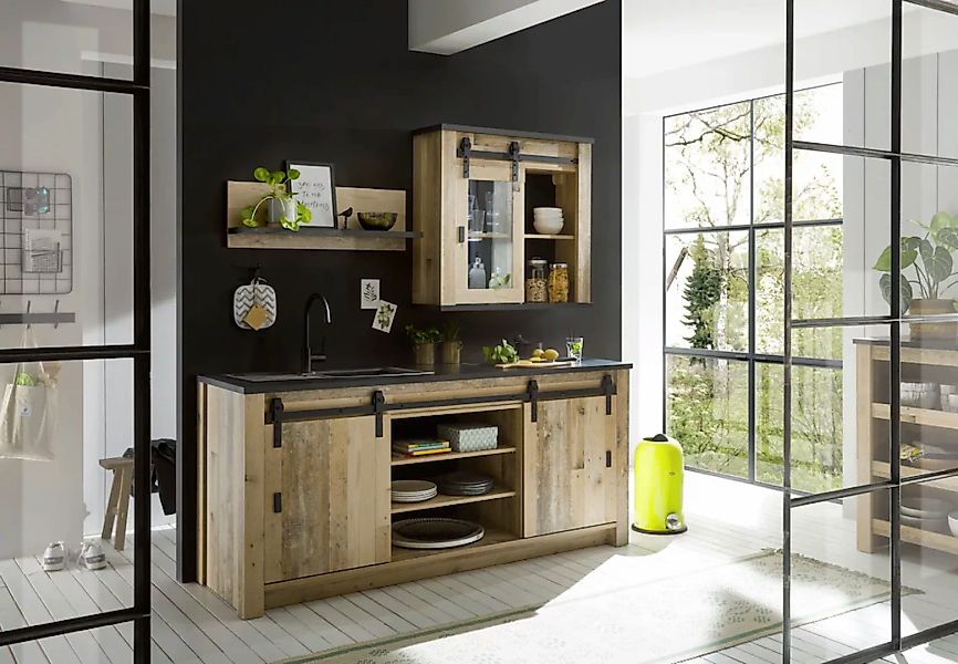 Home affaire Küche »Sherwood«, Breite 201 cm, ohne E-Geräte günstig online kaufen