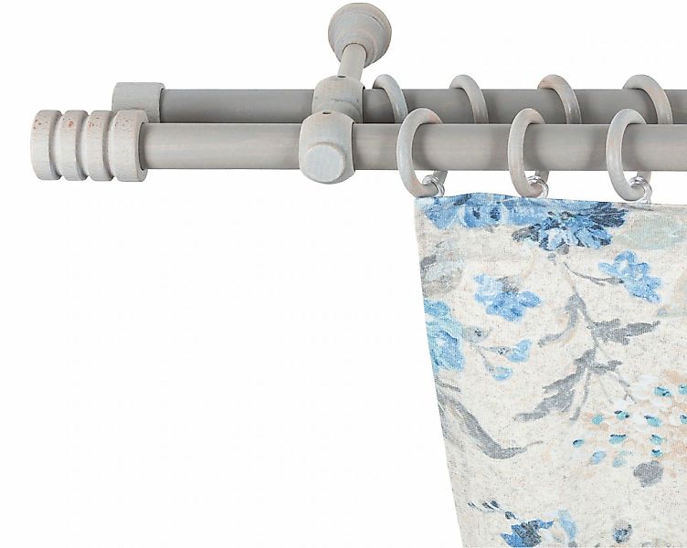 SN DECO GROUP Gardinenstange "Pisa" 2 läufig-läufig Fixmaß 28 mm, Holz, ver günstig online kaufen