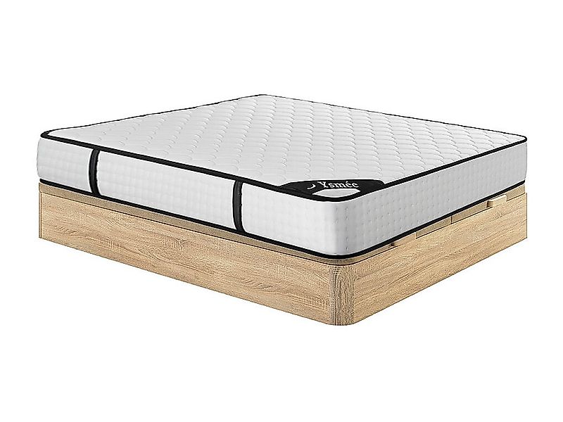 Bett-Set 180 x 200 cm, Bettkasten natur hell + Matratze 7-Zonen-Taschenfede günstig online kaufen