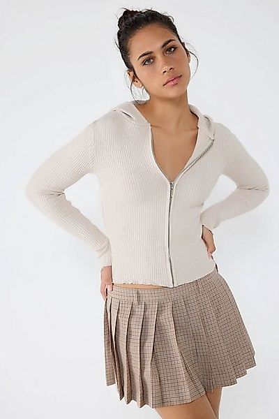 No Matter What Cardigan Beige Kapuzen-Zip-Strickjacke günstig online kaufen