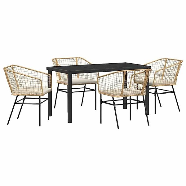vidaXL Garten Essgruppe 5-Tlg Braun Poly Rattan 3380913 günstig online kaufen