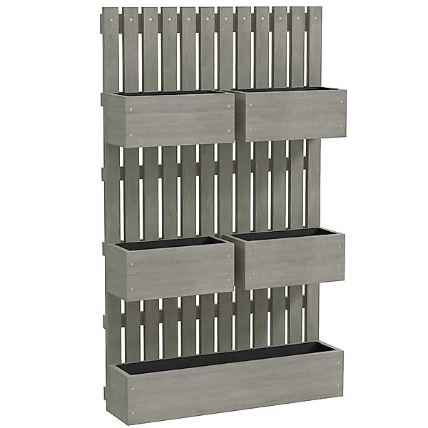 Outsunny Hochbeet Holz, verstellbar Pflanzbeet mit Rankgitter Frühbeet Gart günstig online kaufen