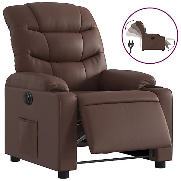 vidaXL Elektrischer Relaxsessel Braun Kunstleder 3206587 günstig online kaufen