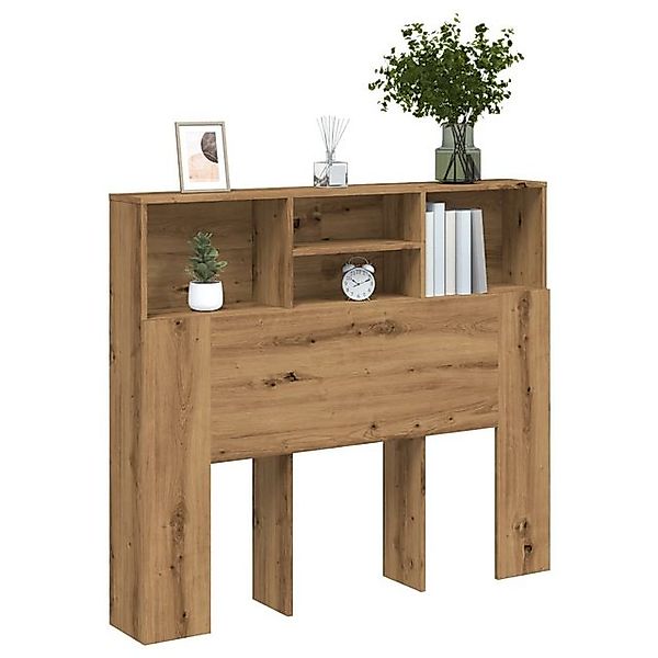 vidaXL Bett, Bett-Kopfteil mit Ablagen Artisan-Eiche 120x19x103,5 cm günstig online kaufen