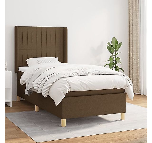 vidaXL Boxspringbett, Boxbett mit Matratze Taupe 100x200 cm Stoff günstig online kaufen