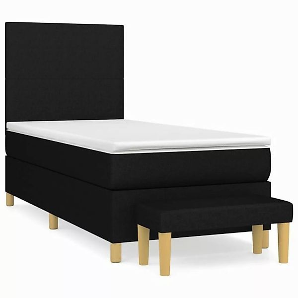 furnicato Bett Boxspringbett mit Matratze Schwarz 100x200 cm Stoff (1-tlg) günstig online kaufen