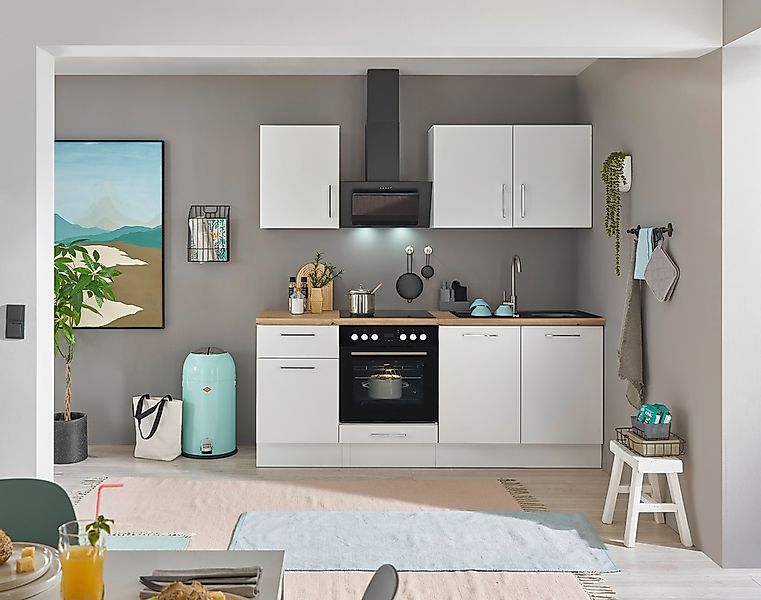 BASIC by Balculina Küchenzeile »Turin« Breite 210 cm, wahlweise mit E-Gerät günstig online kaufen