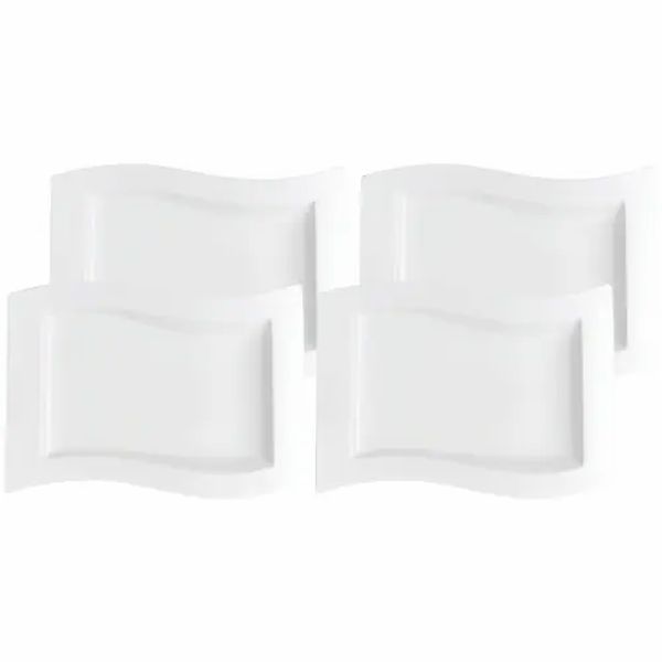 Villeroy & Boch Speiseteller »Gourmetteller NewWave 33 x 24 cm 4er Set weiß günstig online kaufen