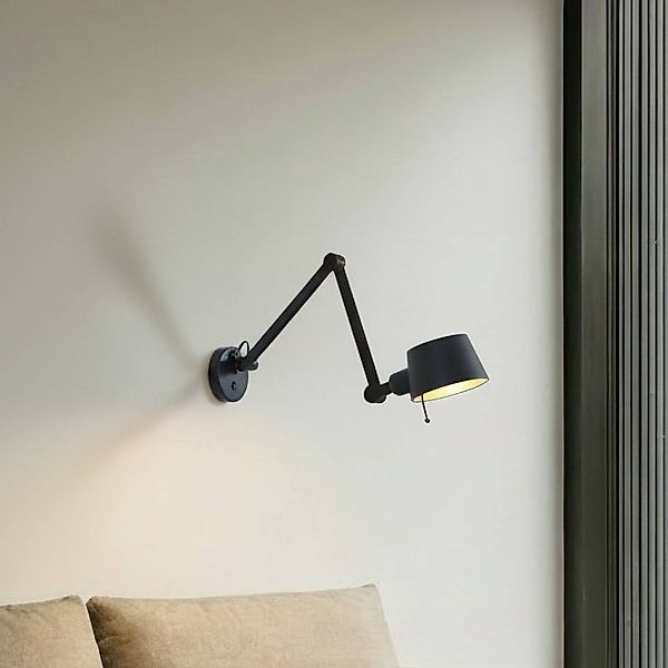 Lucande Wandleuchte Silka, 94 cm, schwarz, verstellbar, E27 günstig online kaufen