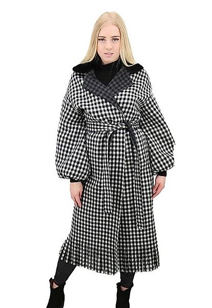 Hollert Wintermantel Wollmantel ED-08 Schwarz/Weiß günstig online kaufen