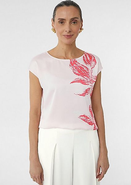 comma Kurzarmshirt T-Shirt Blusenshirt im Fabricmix mit floralem Print günstig online kaufen