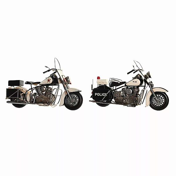 Deko-figur Dkd Home Decor Schwarz Metall Motorrad Weiß (35 X 14 X 24 Cm) (2 günstig online kaufen