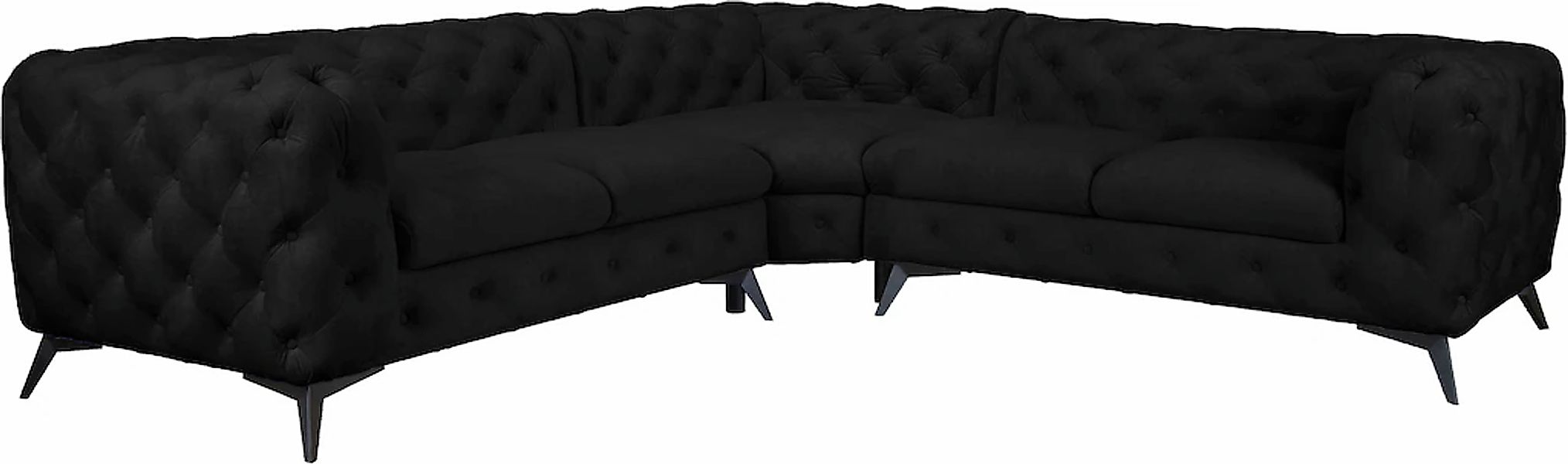 Leonique Chesterfield-Sofa "Ecksofa GLYNIS L-Form mit Wellenunterfederung, günstig online kaufen