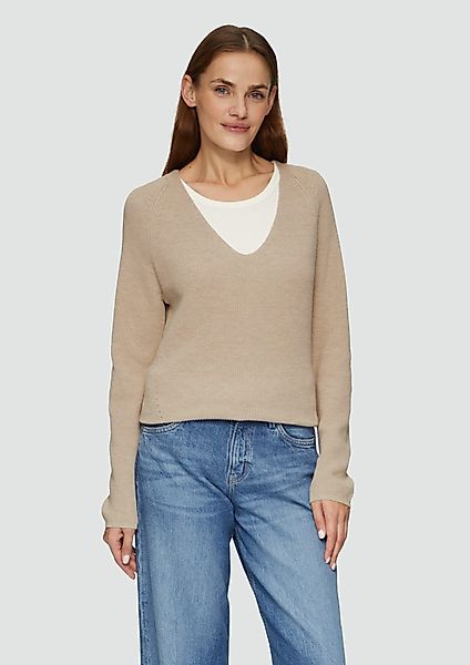 s.Oliver Strickpullover Strickpullover mit V-Ausschnitt aus günstig online kaufen