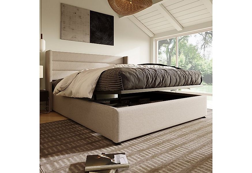 Odikalo Stauraumbett Polster Doppelbett 140/160/180 Lattenrost günstig online kaufen