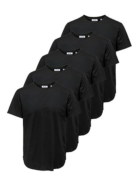ONLY & SONS Rundhalsshirt ONSJEFF LONGY SS TEE 5-PACK OTL (Packung, 5-tlg) günstig online kaufen