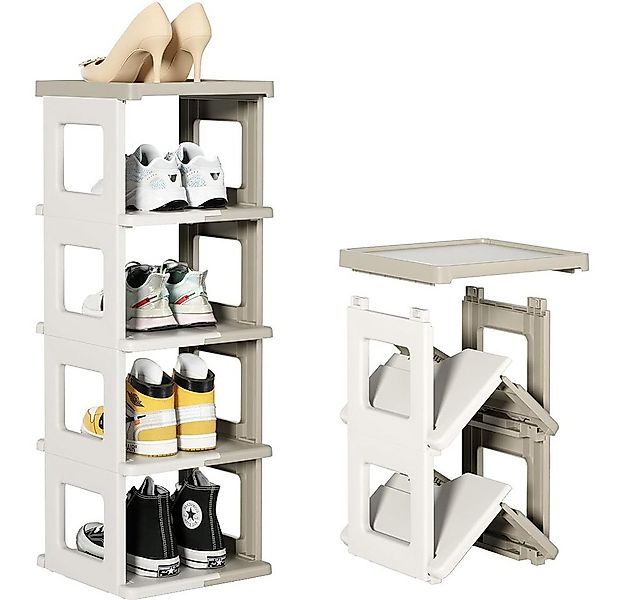 NUODWELL Schuhregal Schuhablage schmal, platzsparender Zusammenklappbares S günstig online kaufen