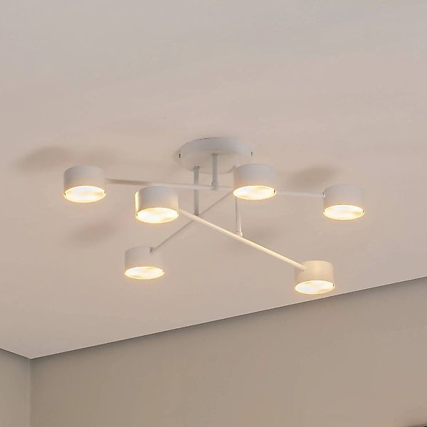Deckenleuchte Modus 6, Stahl, sechsflammig, GX53, weiß günstig online kaufen