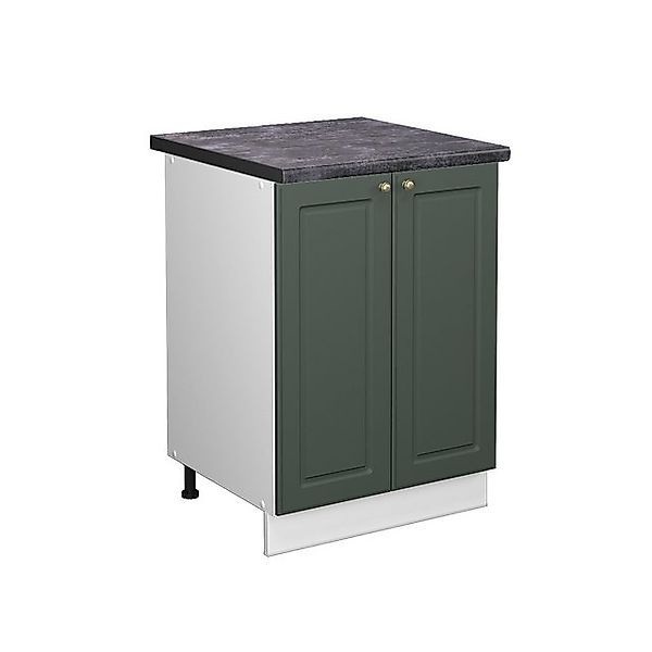 Vicco Küchenunterschrank Fame-Line Grün-Gold Landhaus/Weiß 60 cm AP Marmor günstig online kaufen