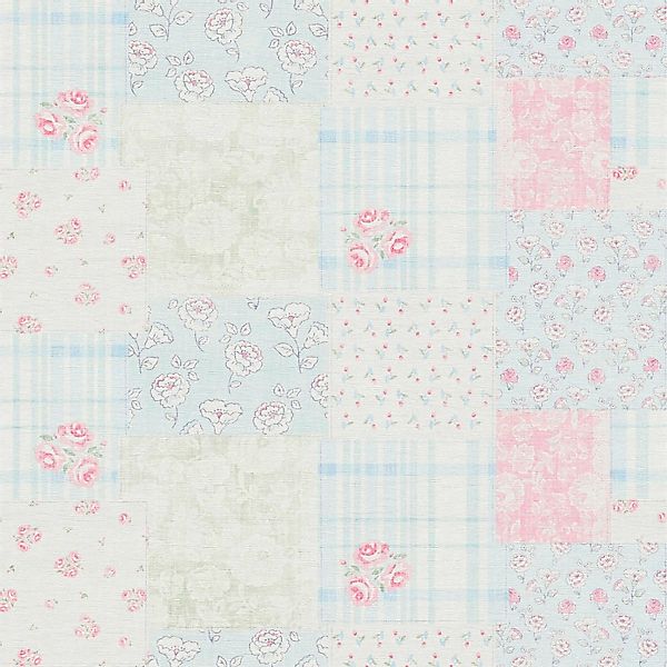 Bricoflor Vliestapete im Vintage Shabby Chic Romantische Patchwork Tapete P günstig online kaufen