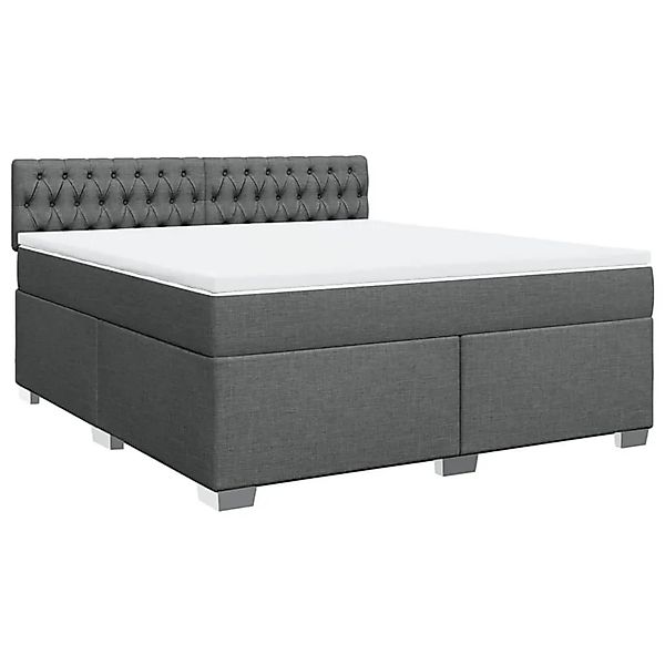 vidaXL Boxspringbett mit Matratze Dunkelgrau 180x200 cm Stoff 3288275 günstig online kaufen
