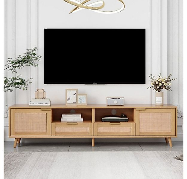 XDeer Sideboard TV-Konsolentisch,TV-Schrank mit echtem Rattandesign, TV-Sch günstig online kaufen