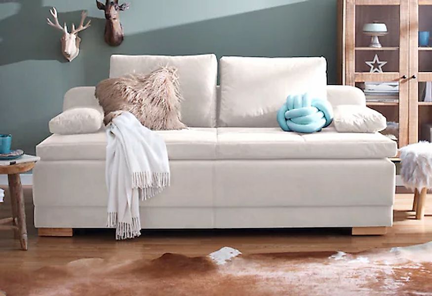 OTTO home Schlafsofa »Berlin« Dauerschläfer mit Boxspringfederung, Bettfunk günstig online kaufen