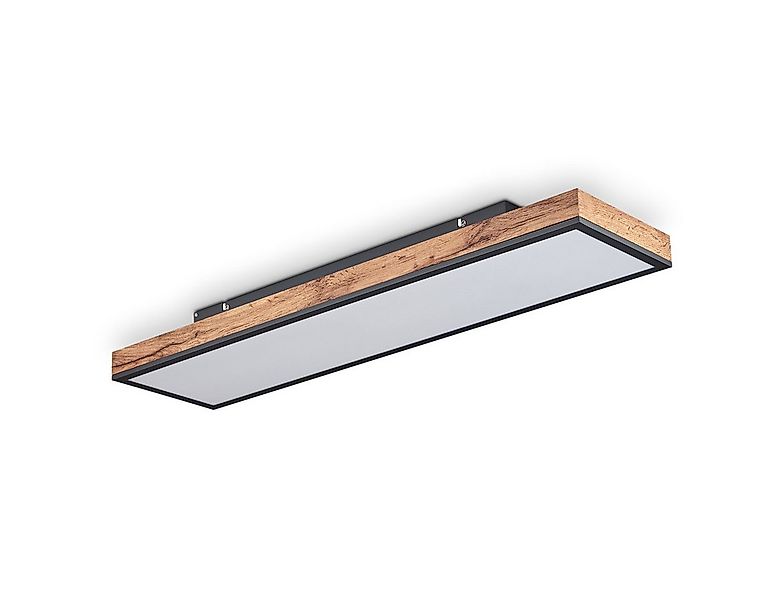 hofstein Deckenleuchte »Vacil« längliche Deckenlampe aus Metall, Schwarz/Br günstig online kaufen