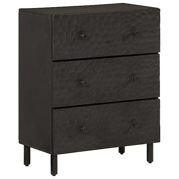 vidaXL Beistellschrank Beistellschrank Schwarz 60x33x75 cm Massivholz (1-St günstig online kaufen