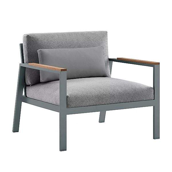 Gandia Blasco - Timeless Outdoor Sessel 85x84x76cm - blaugrau RAL 7031/Aufl günstig online kaufen