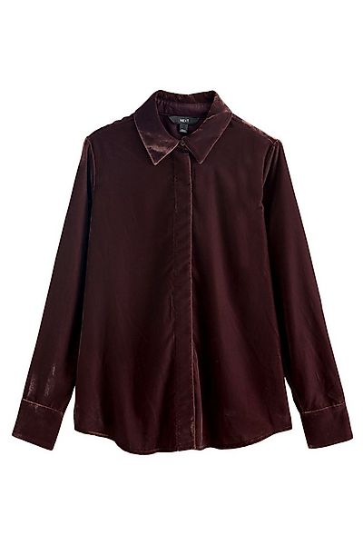Next Langarmhemd Langärmelige Samtbluse (1-tlg) günstig online kaufen