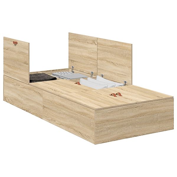 vidaXL Bett Bettgestell mit Stauraum Sonoma günstig online kaufen