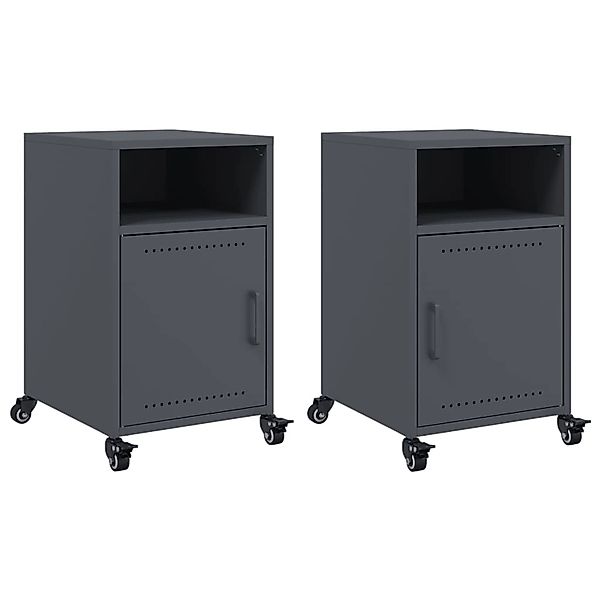 vidaXL Nachttische 2 Stk, Anthrazit 36x39x59 cm Stahl 846721 günstig online kaufen