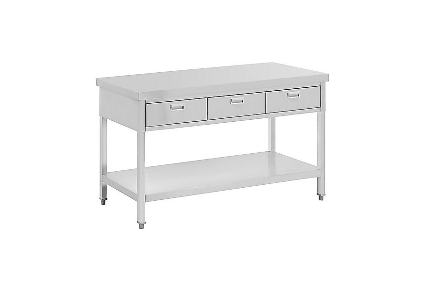 Royal Catering Arbeitstisch 150 x 60 cm Edelstahltisch mit Schubladen Gastr günstig online kaufen