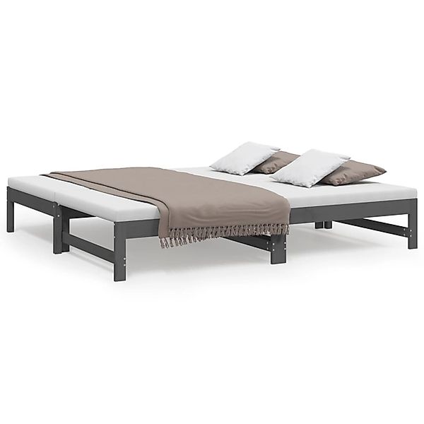 vidaXL Tagesbett Ausziehbar Grau 2x(90x190) cm Massivholz Kiefer1369490 günstig online kaufen