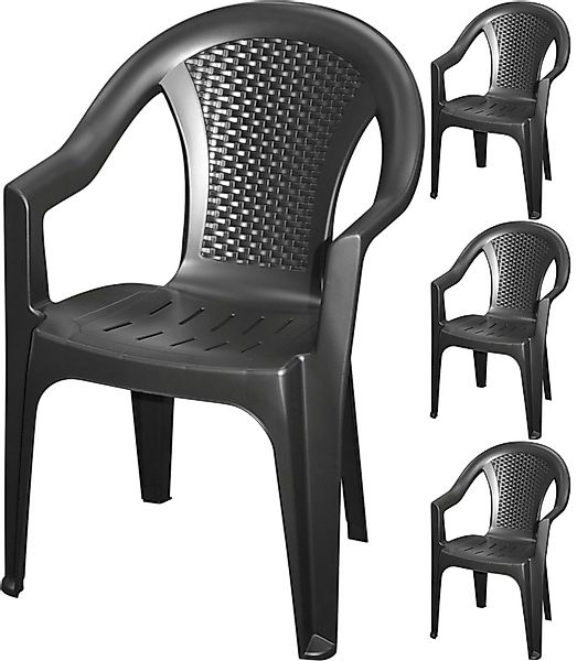 Progarden Gartenstuhl Stapelstuhl Balkonstuhl Bistrostuhl Kunststoff günstig online kaufen