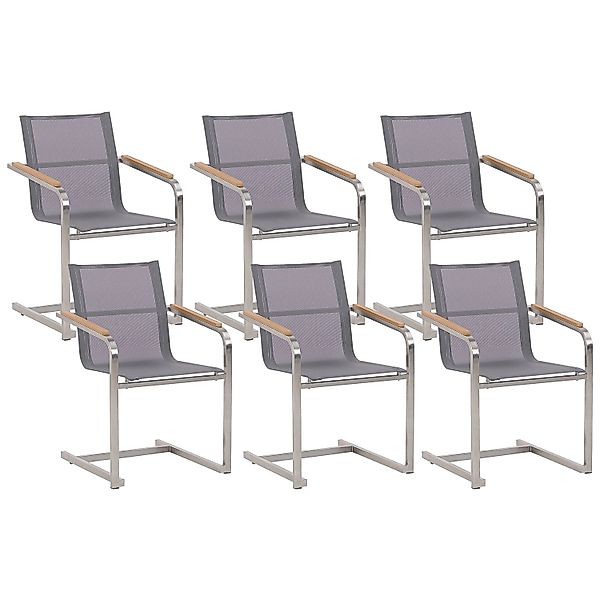 Beliani Gartenstuhl Grau Silber 55x56x85 günstig online kaufen