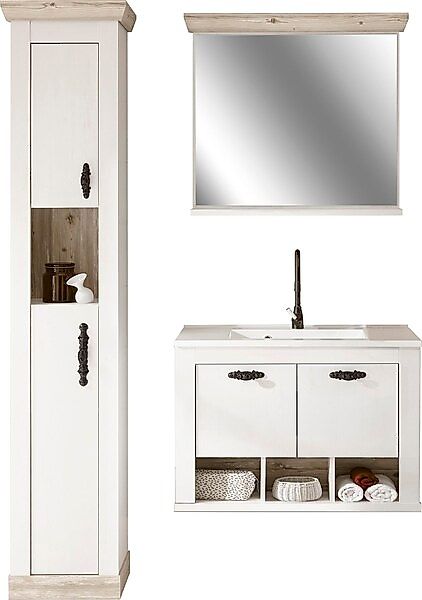 Home affaire Badmöbel-Set »Florenz, Bad im Landhausstil, 3-teiliges Badezim günstig online kaufen