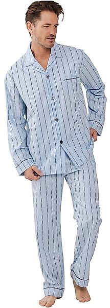 Robson Schlafanzug Herren Pyjama lang geknöpft günstig online kaufen