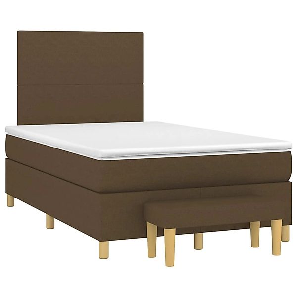 vidaXL Boxspringbett mit Matratze Dunkelbraun 120x190 cm Stoff 3270393 günstig online kaufen