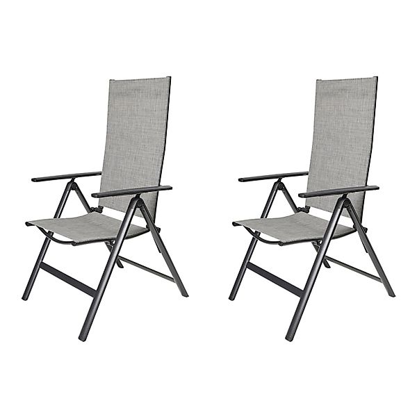 ebuy24 Keddy 2 x Gartenstuhl Justierbarer Rücken 7 Positionen Schwarz Hellg günstig online kaufen