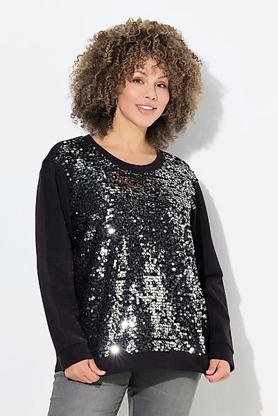 Ulla Popken Sweatshirt Sweatshirt Pailletten Oversized günstig online kaufen