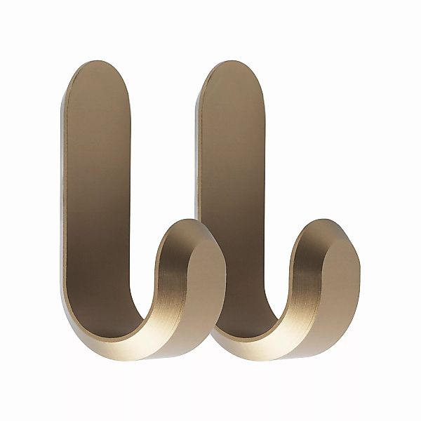 Normann Copenhagen - Curve Mini Haken 2er Set - gold/matt/BxHxT 2,1x5,8x3cm günstig online kaufen