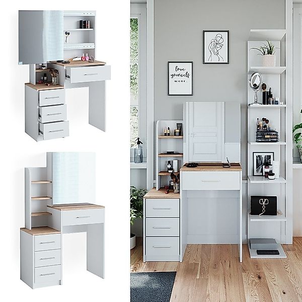 Vicco Schminktisch Conrada, Weiß/Sonoma, 80 cm günstig online kaufen